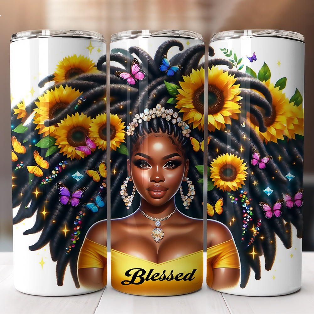 Sunflower Black Woman Tumbler Designs Bundle