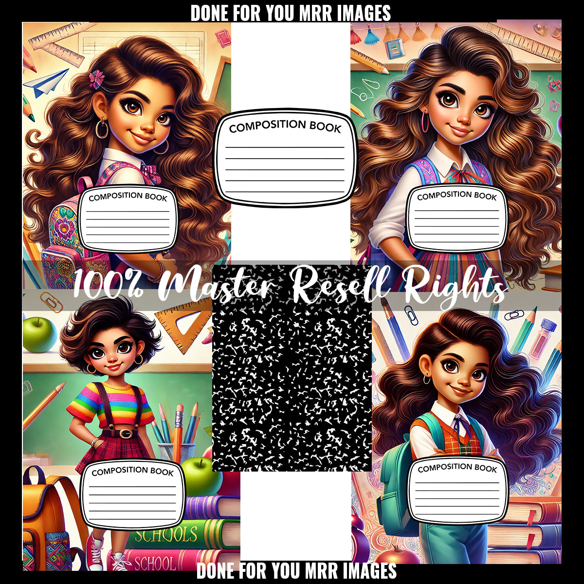 Composition Book Cover Latino Girl Part-1 MRR Bundle