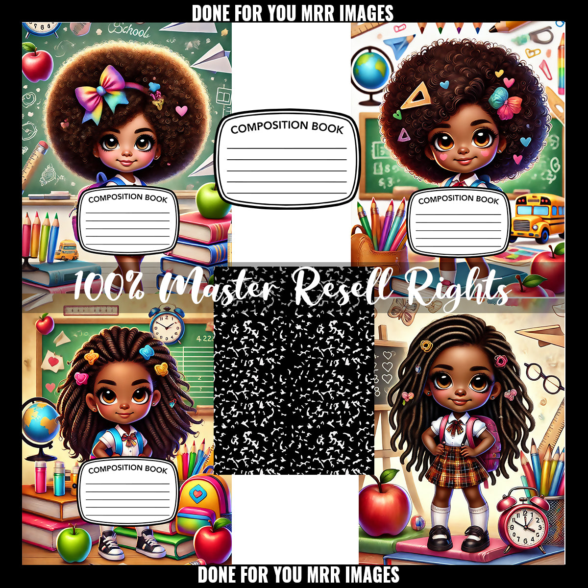Composition Book Cover Girls Part-10 MRR Bundle