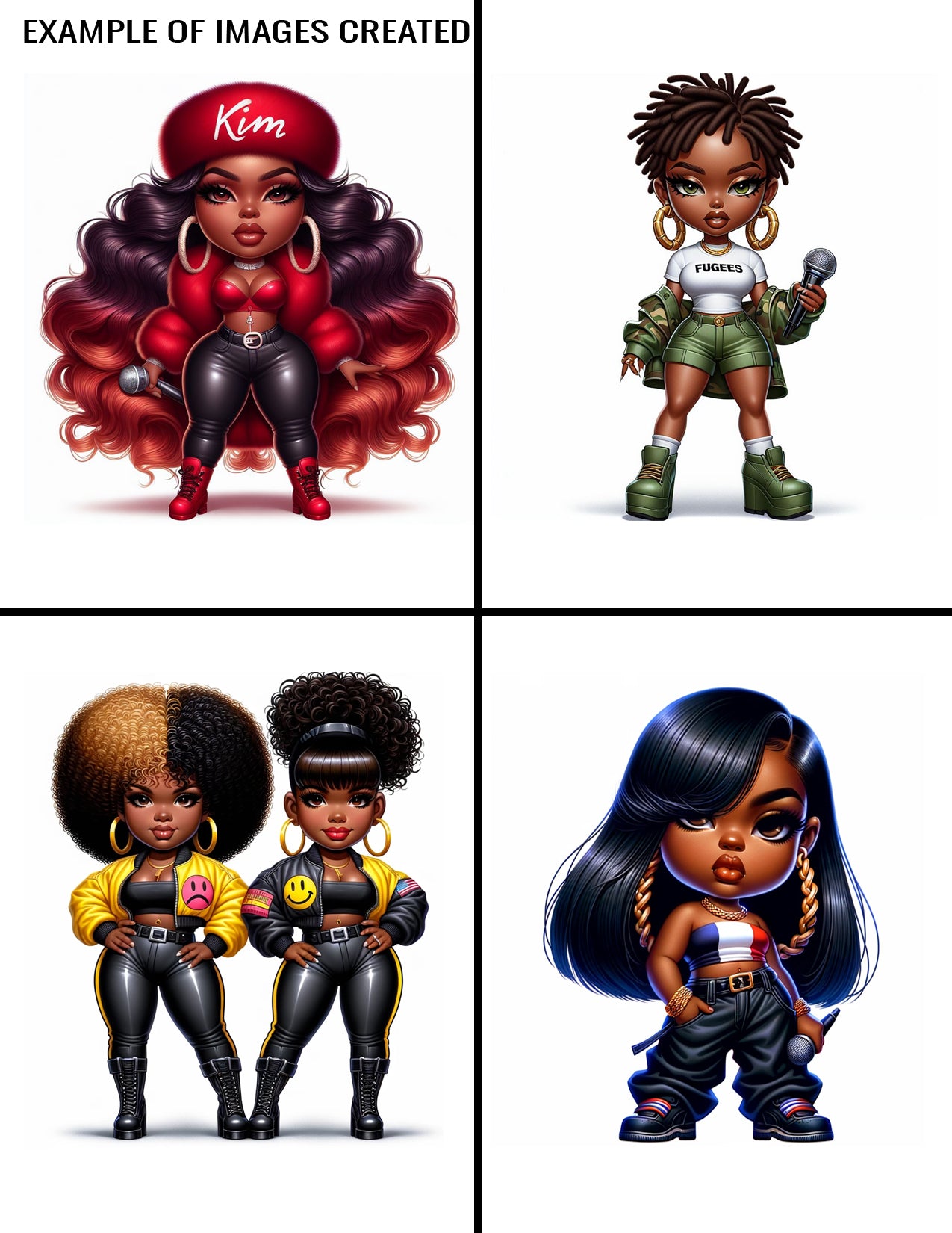 Prompt Guide Dall E: 90s Vibes Chibi Girls