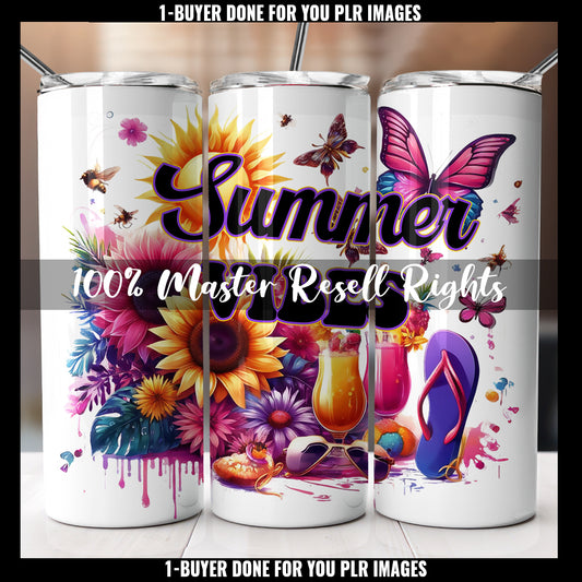 Summer Vibes Tumbler Designs PLR Bundle