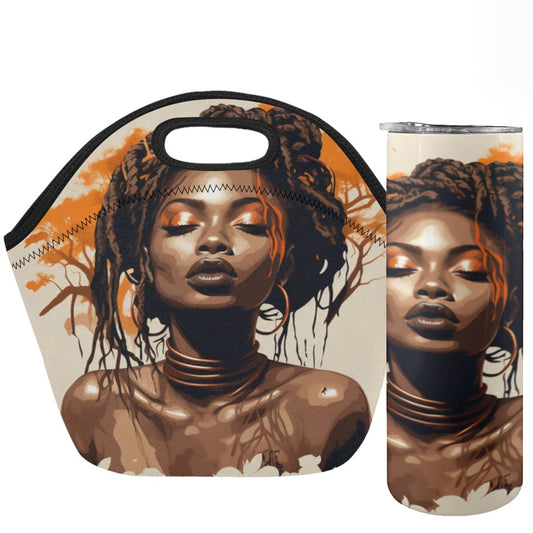 Tree Hair Roots Lunch Bag Tumbler Set Design