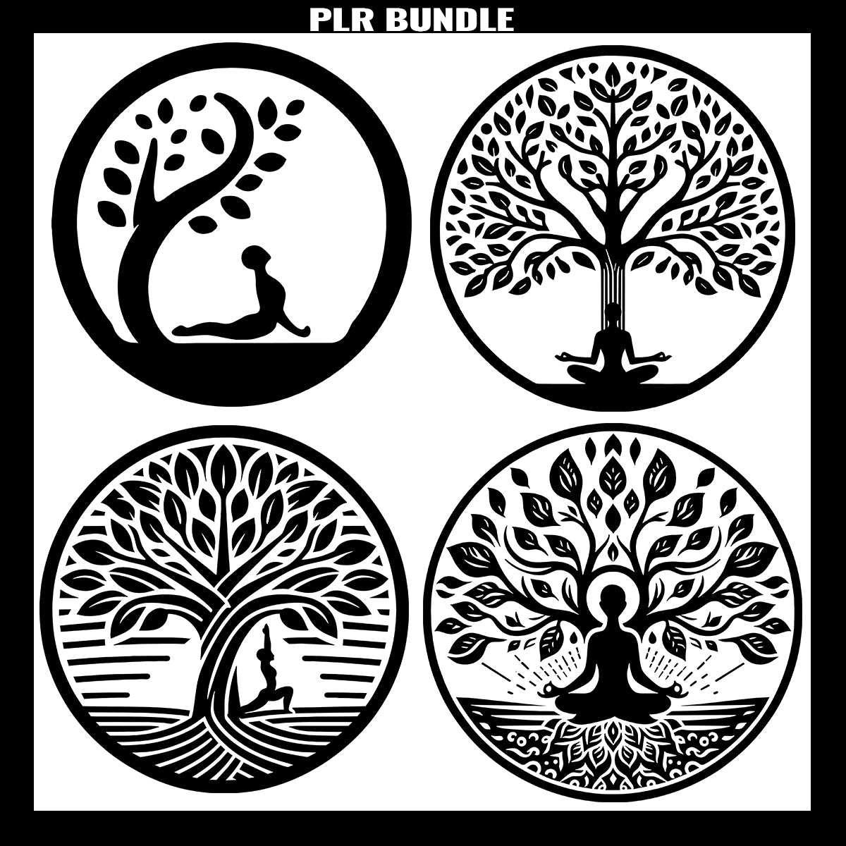 Yoga Clip Art SVG PNG MRR Bundle