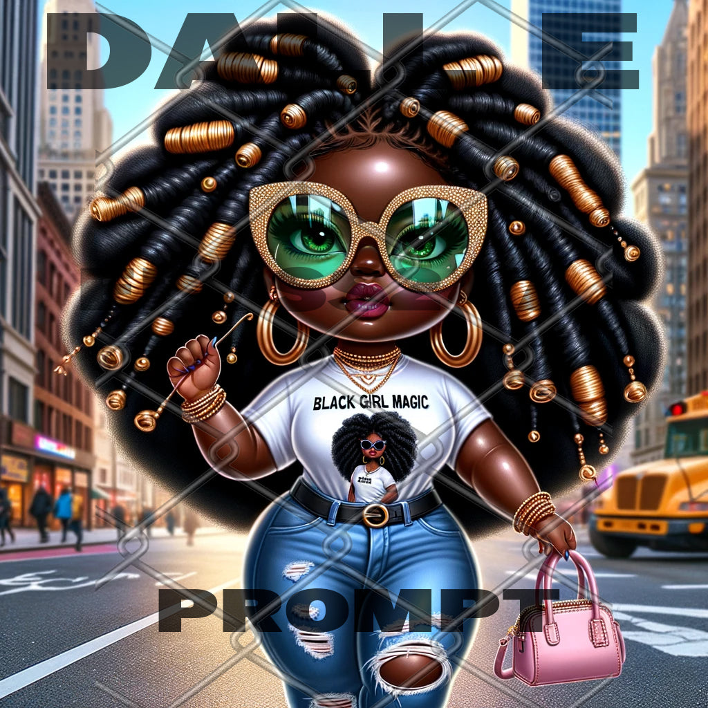 Dall E Prompt: Chibi Girl Cityscape