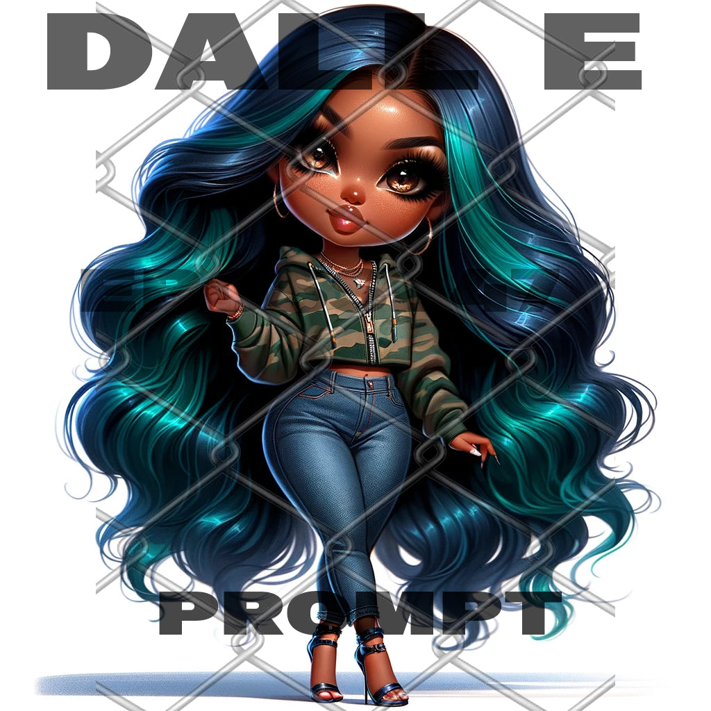 Dall E Prompt: Long Hair Chibi