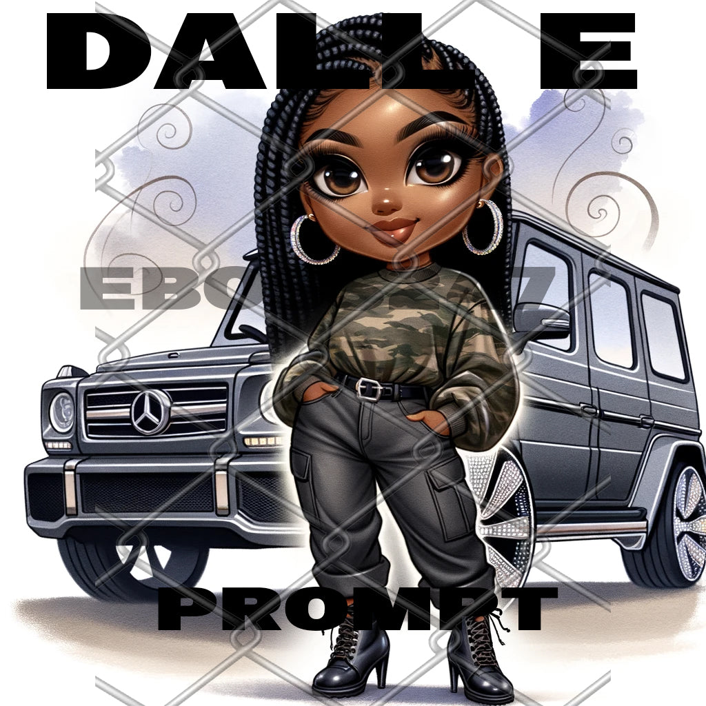 Dall E Prompt: Camouflage Chibi Girl