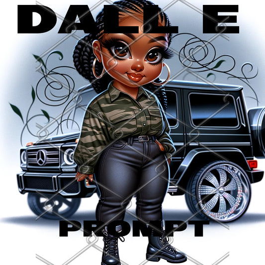 Dall E Prompt: Camouflage Chibi Girl