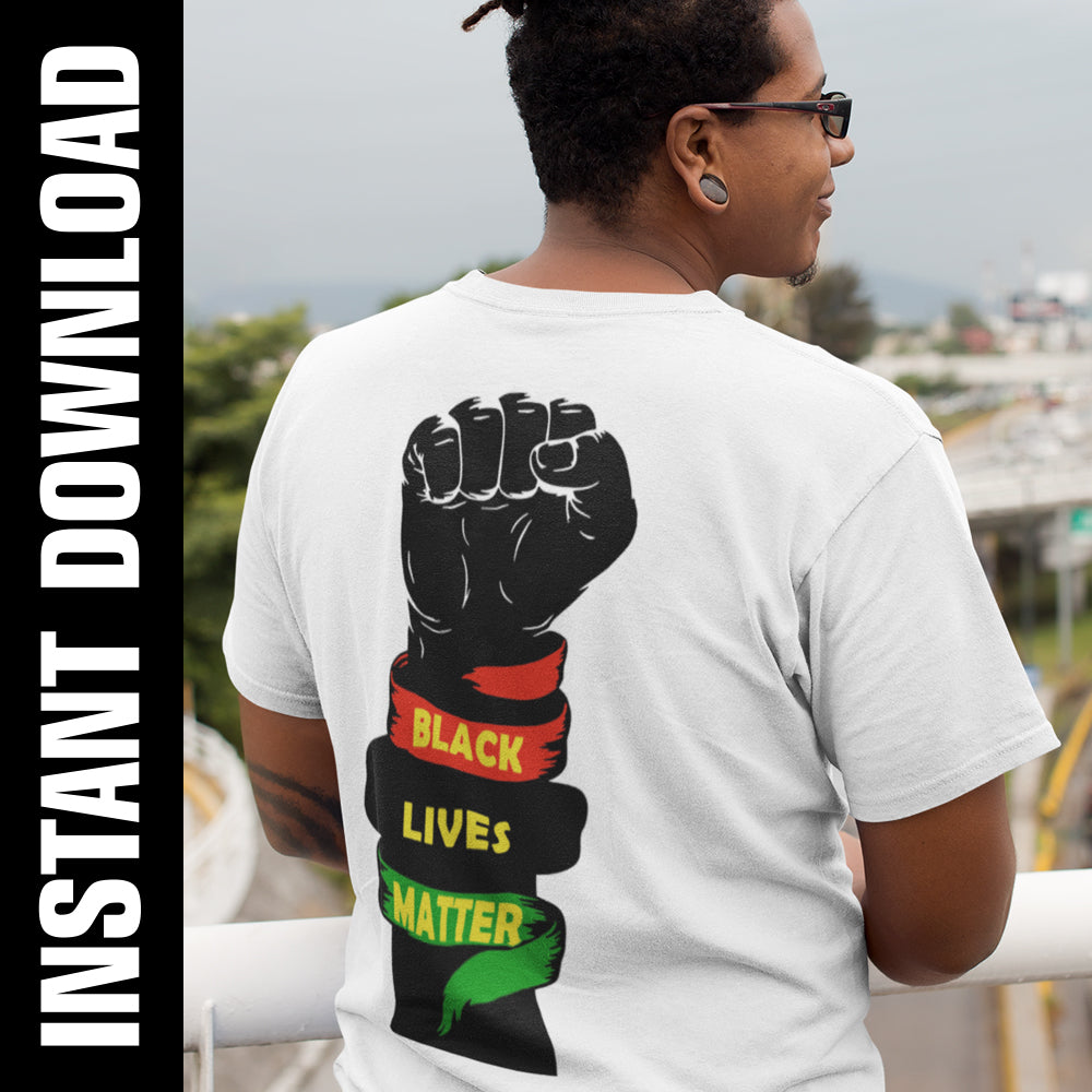 BLM RGB Color Fist PNG SVG