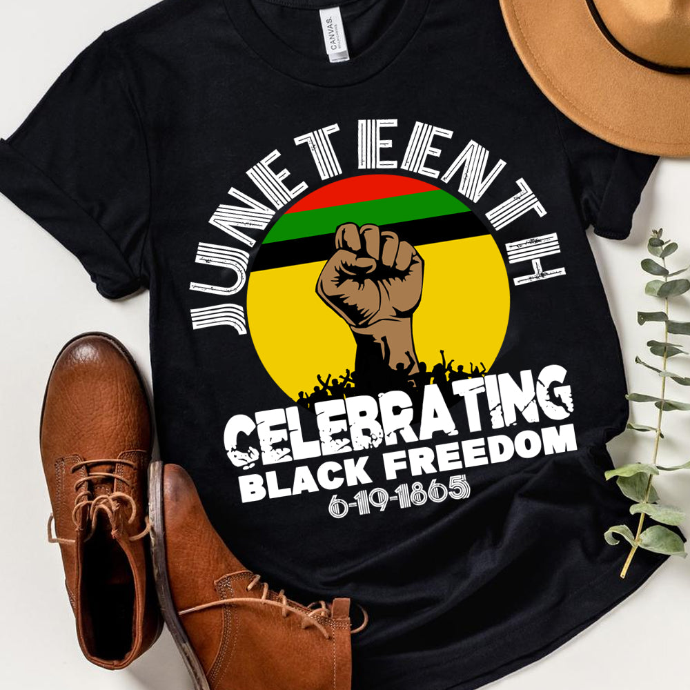 Juneteenth Crowd Fist Celebrating PNG SVG