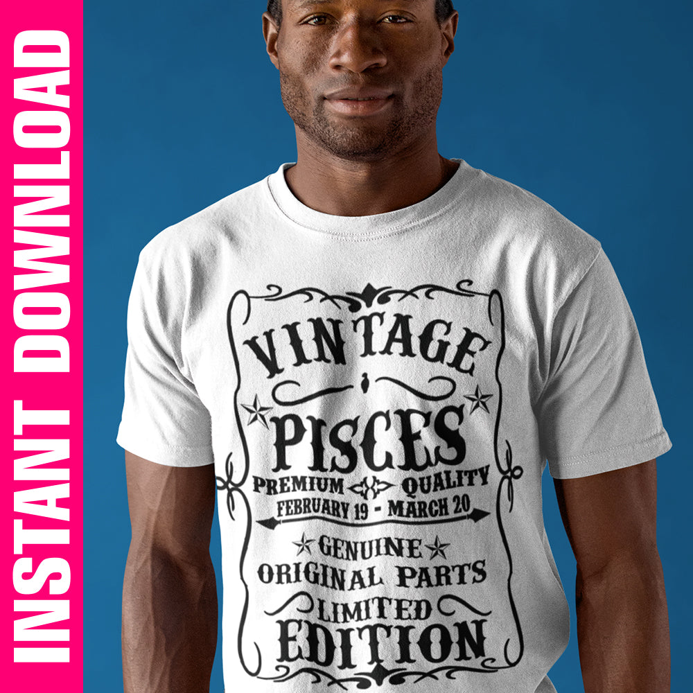 Vintage Pisces PNG SVG