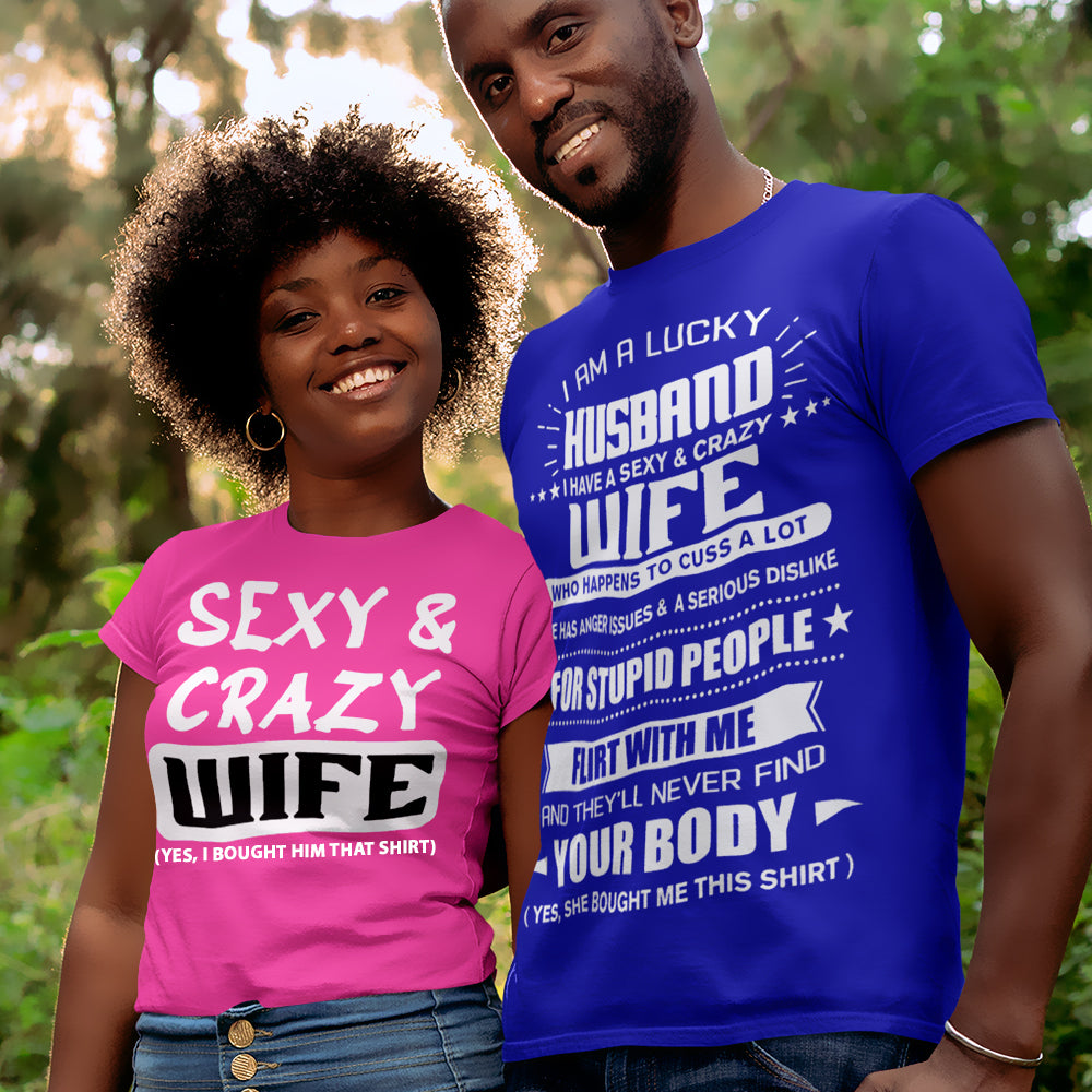 Lucky Husband Crazy Wife PNG SVG Set