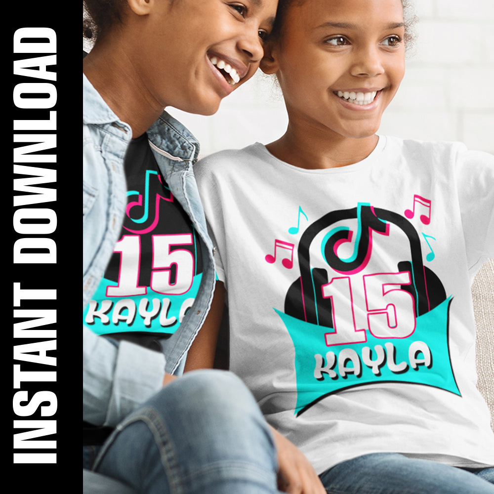 Tik Tok Birthday Custom Age Name Bundle PNG SVG