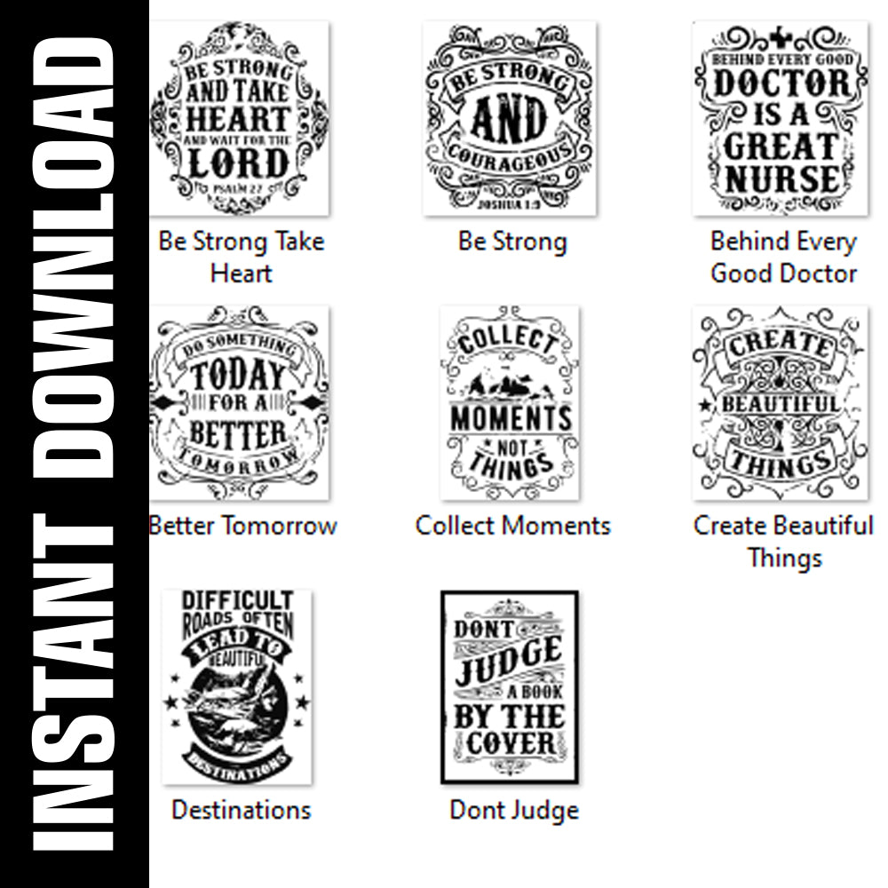 10 Vintage Motivations PNG SVG