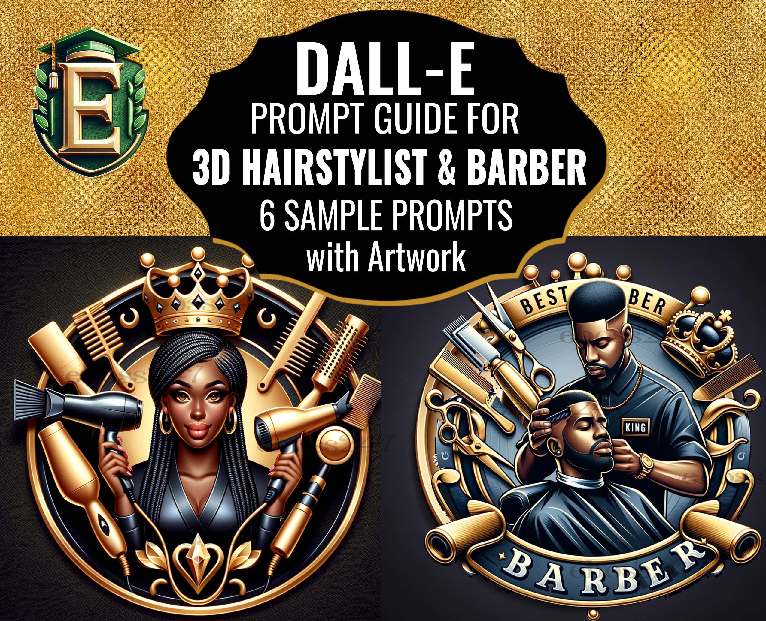 Prompt Guide Dall E: Hairstylist/Barber Logo