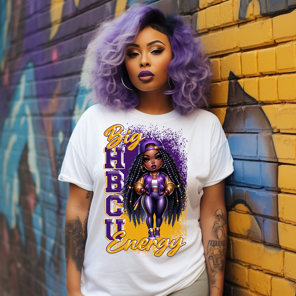 Big HBCU Energy PNG - purple gold