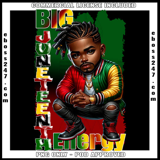 Big Juneteenth Energy Man PNG