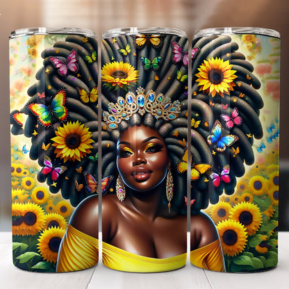 Sunflower Black Woman Tumbler Designs Bundle