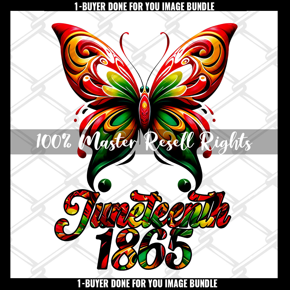 Juneteenth 1865 Butterfly PLR PNG