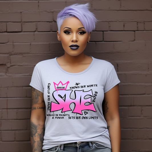 SHE Graffiti Pink Lavender PNG