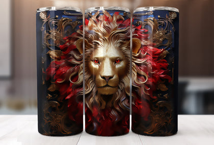 3D Red Lionhead Tumbler Sublimation Transfer-10