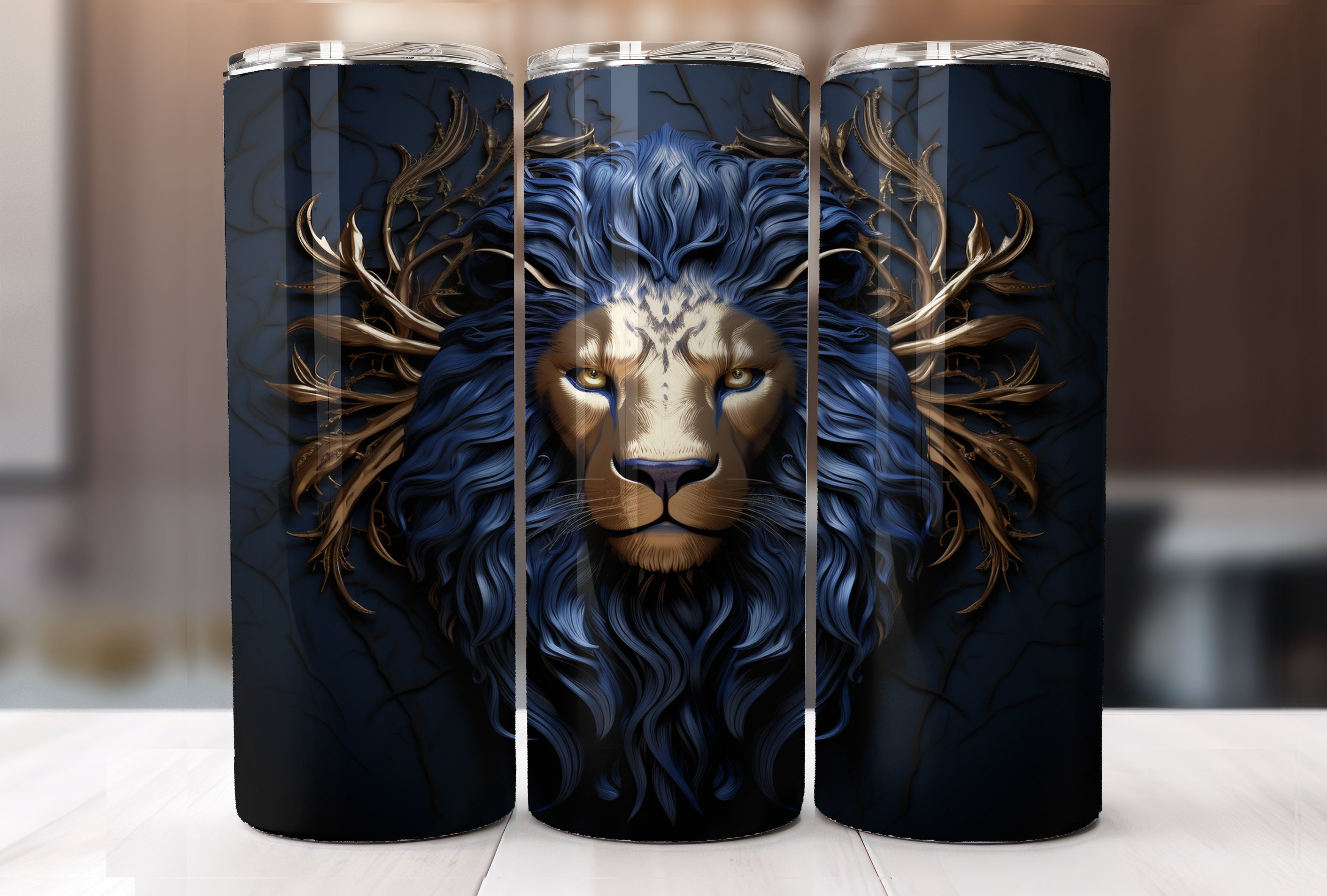 3D Lionhead Tumbler PNG/JPG-4