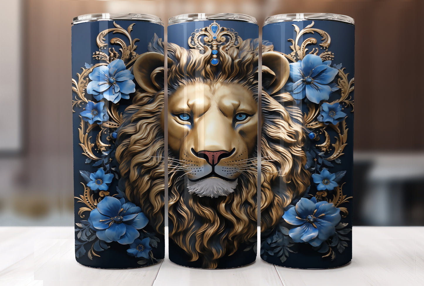 3D Lionhead Tumbler PNG/JPG-7