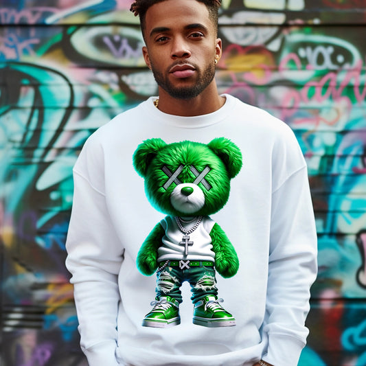 Neon Colorful Hip Hop Bear PNG