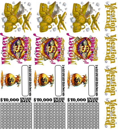 Vacation Fund Smash Box UV DTF Stickers - 22 x24