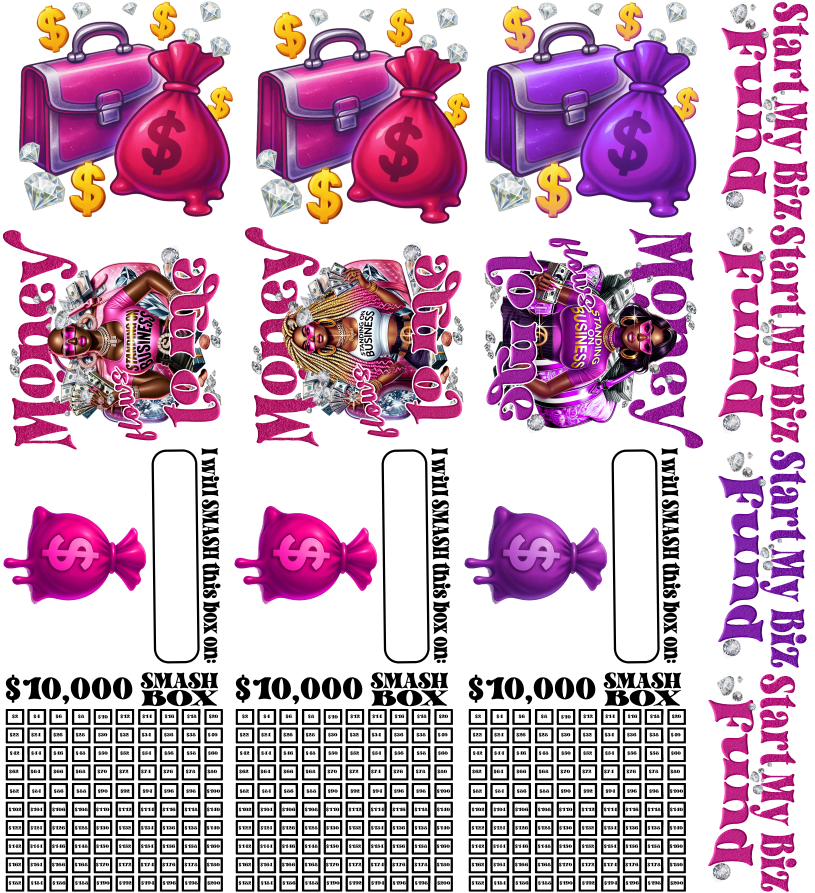 Start My Biz Smash Box UV DTF Stickers - 22 x24 Gang Sheet