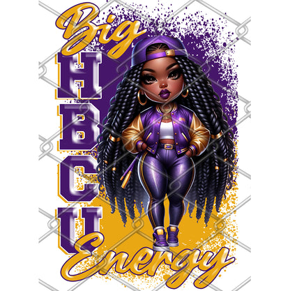 Big HBCU Energy PNG - purple gold