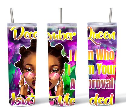 December Bantu Queen Tumbler Design