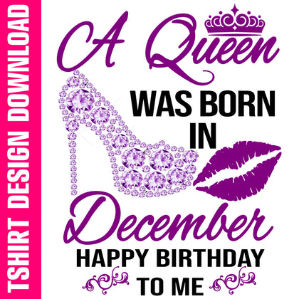 A Queen Was Born in December PNG SVG