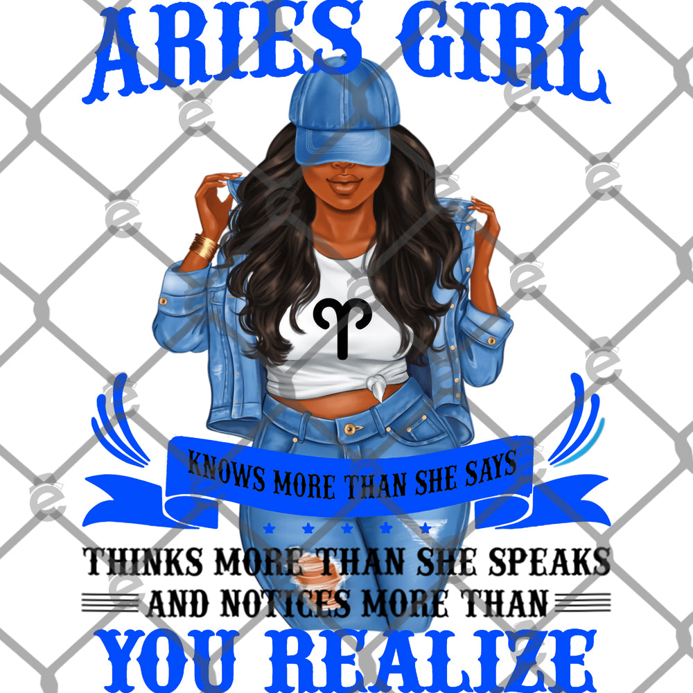 Aries Girl Sublimation Transfer