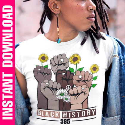 Black History Fists 365 PNG SVG