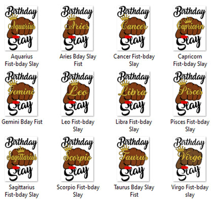 Birthday Slay Fist Bundle PNG SVG