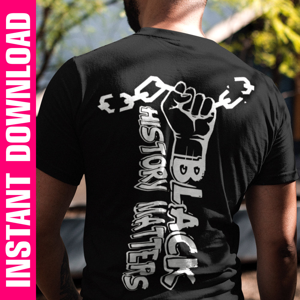 Black History Matters Fist Chain PNG SVG