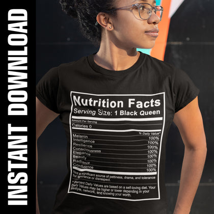 Black Queen Nutrition Facts PNG SVG