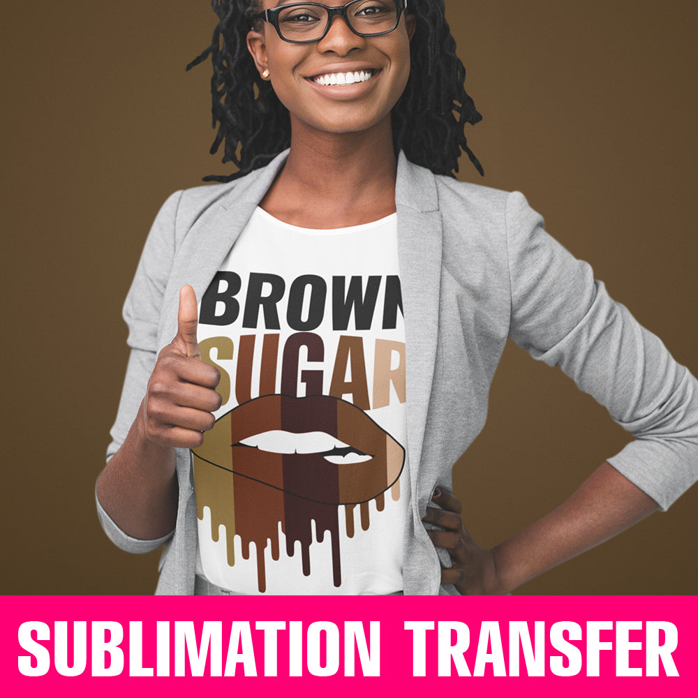 Brown Sugar Lips Sublimation Transfer