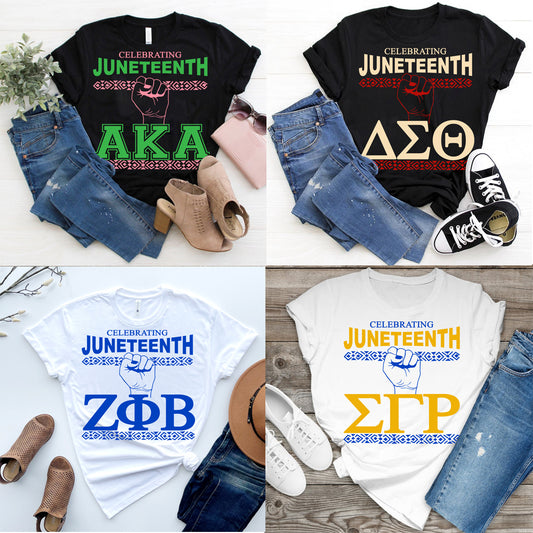 Celebrating Juneteenth Sororities PNGs SVGs Bundle