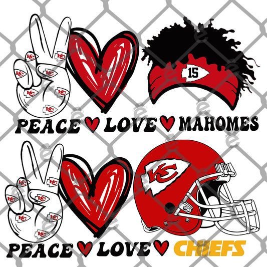 Peace Love Chiefs PNG SVG