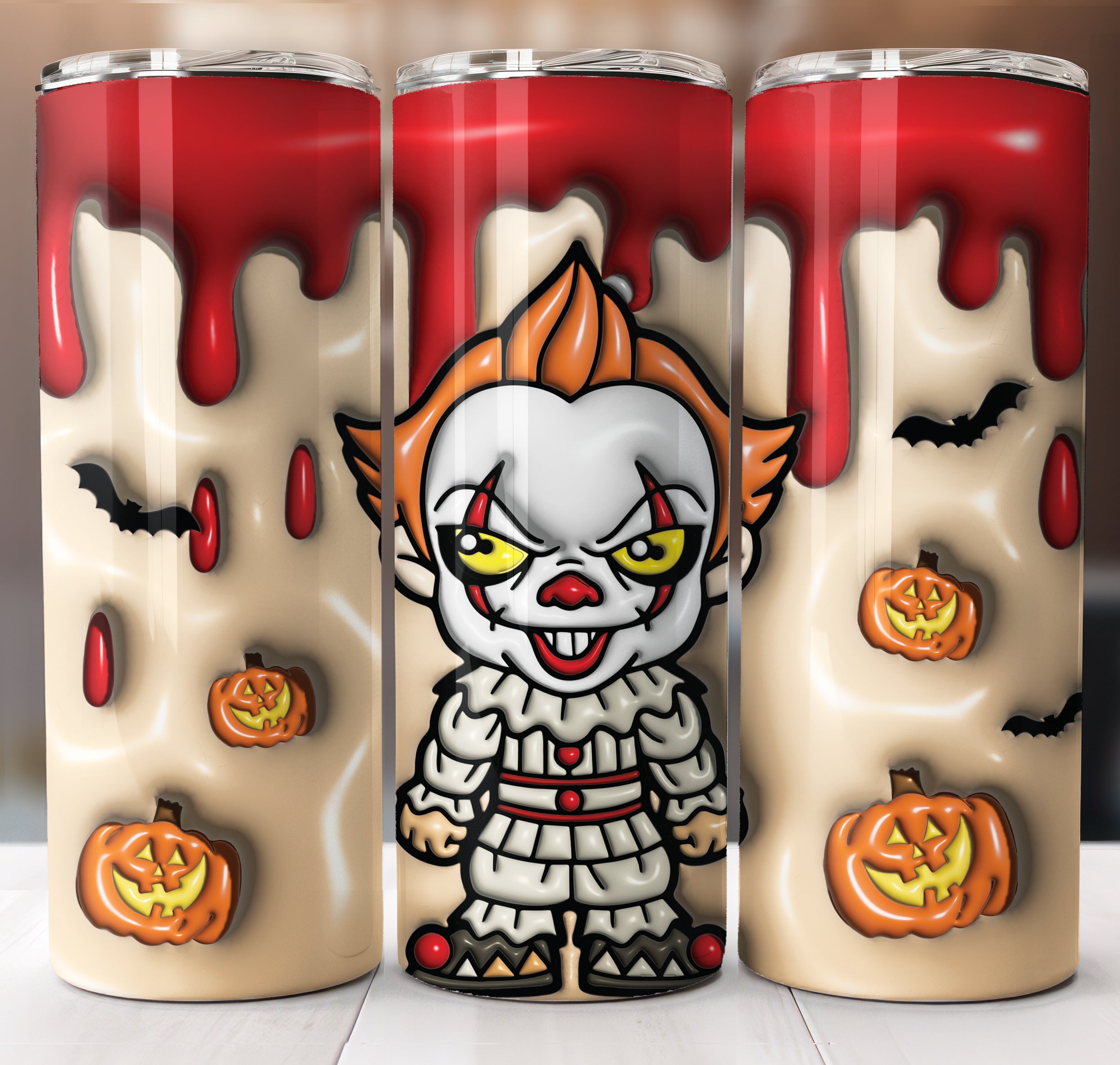 Clown Puff Inflated Tumbler Sublimation Transfer
