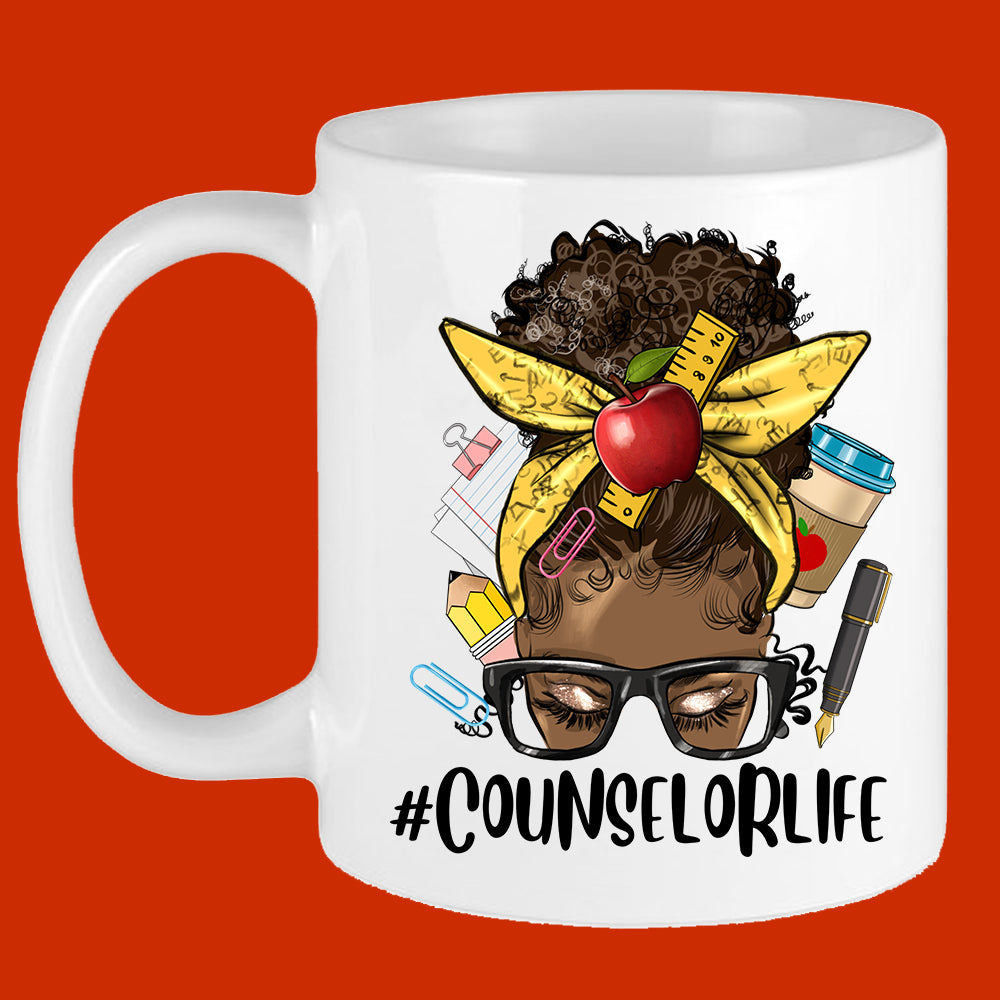 #CounselorLife Messy Bun Mug Sublimation Transfer