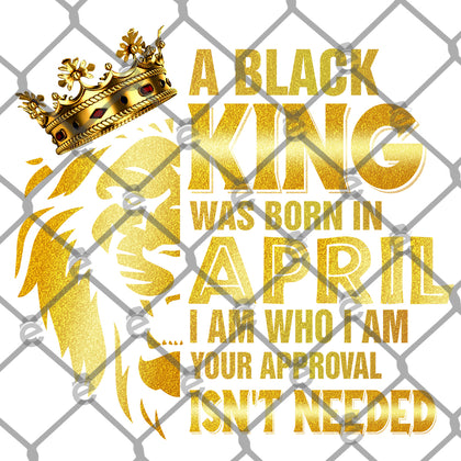 Black King Born In April PNG Only