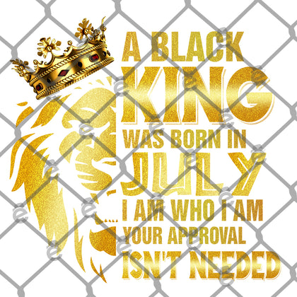 Black King Born In July PNG Only