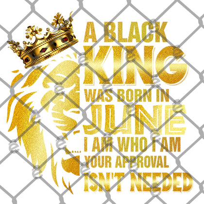 Black King Born In June PNG Only