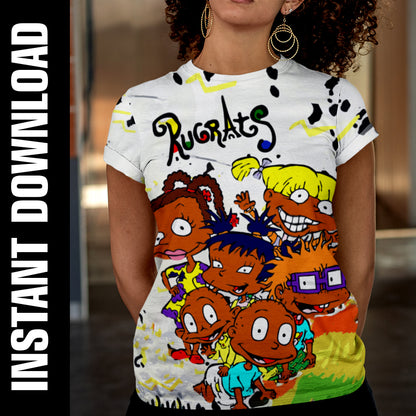 Melanin 90s Cartoon AOP Sublimation Design