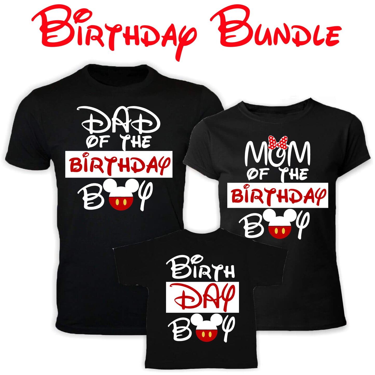 Minnie Mickey Birthday Bundle PNG SVG