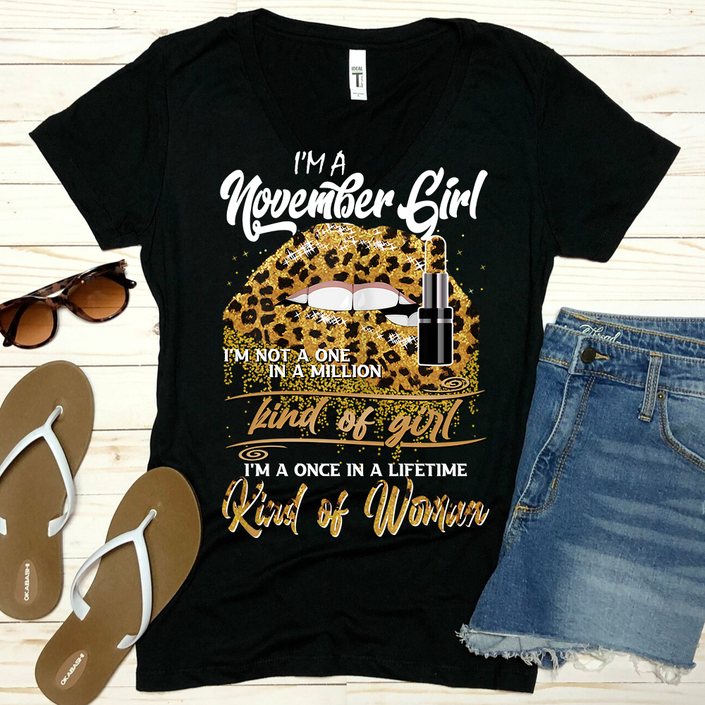 November Girl Cheetah Lips PNG Only