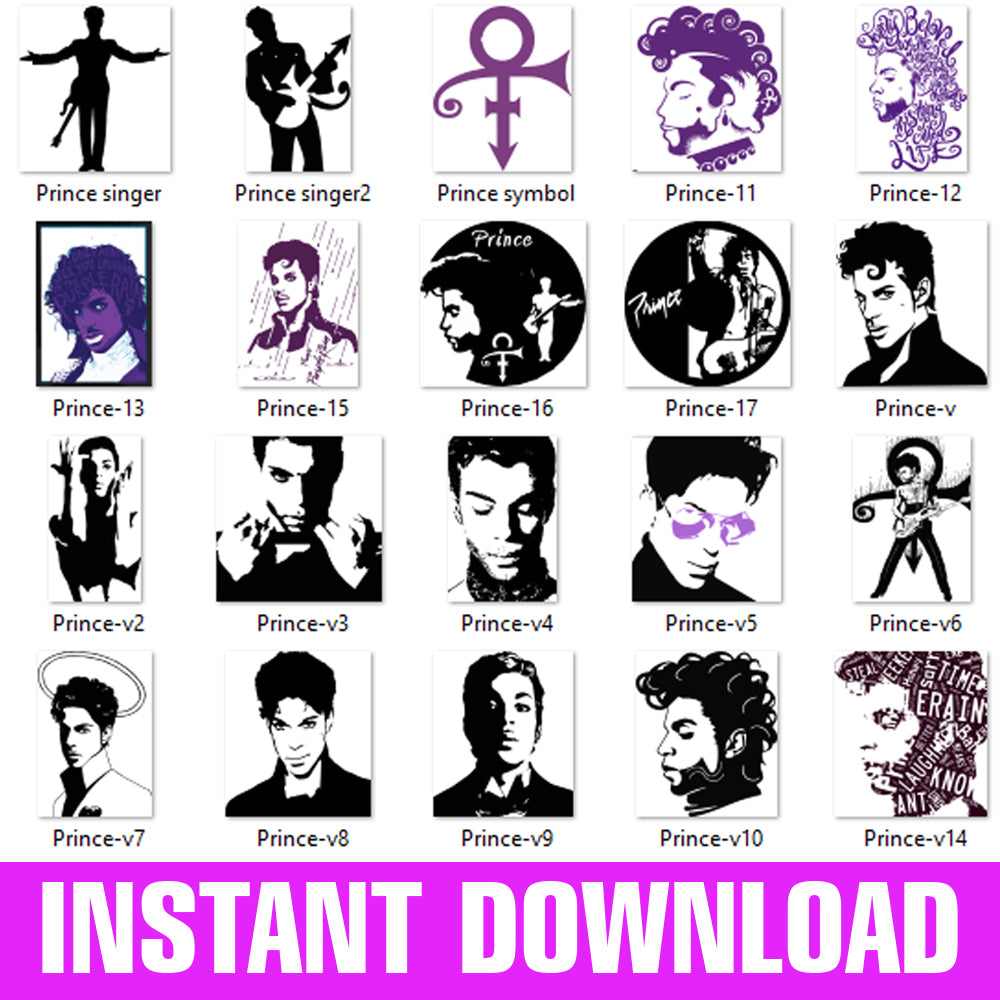 The Artist Known as Prince Bundle 20 PNGs SVGs