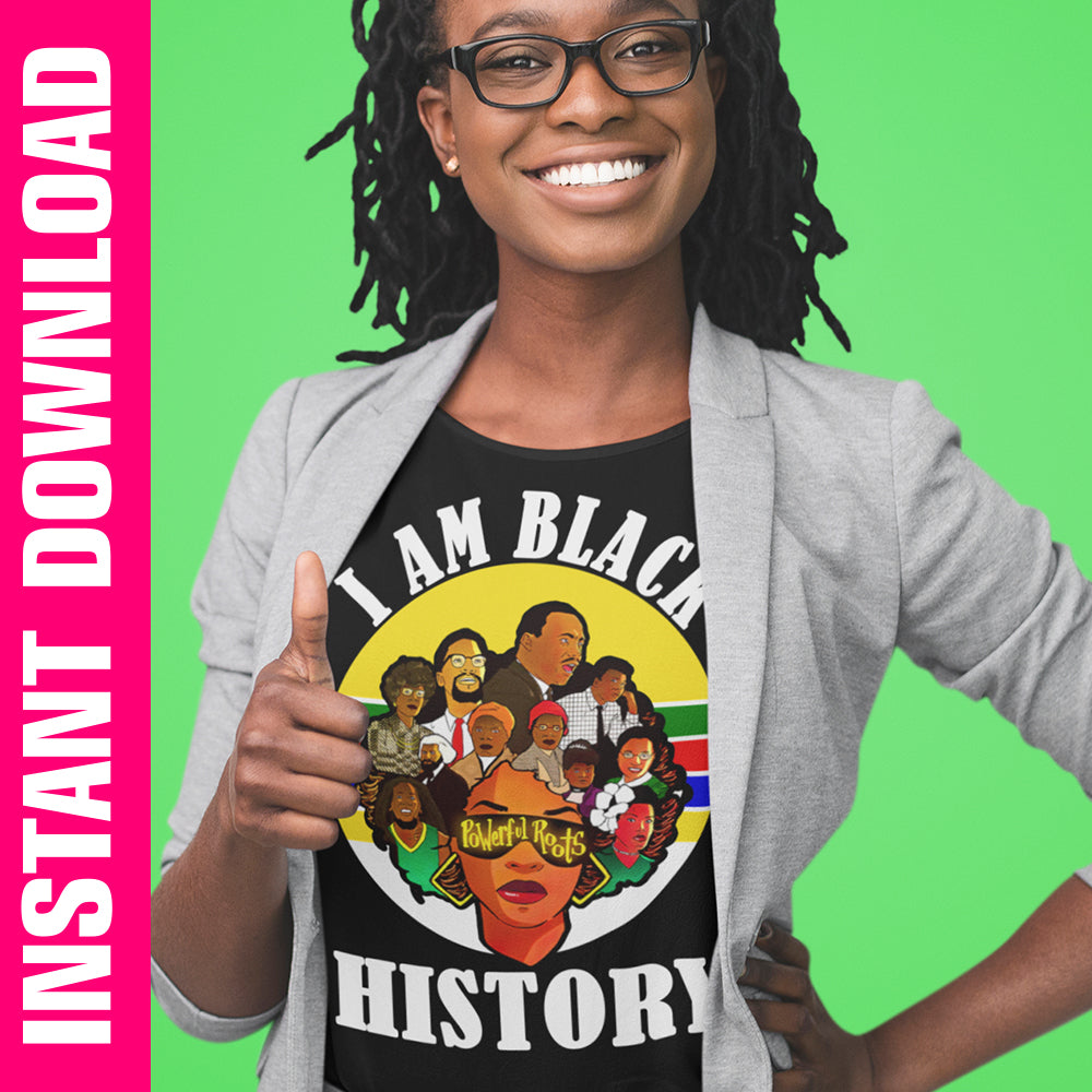 I Am Black History Powerful Roots PNG